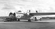 Airplane Picture - Silver City Airways Freighter 32 loading a car for Cherbourg at Southampton in September 1954