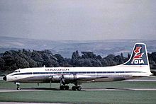 Airplane Picture - Donaldson Airways Britannia Model 312 G-AOVF at Manchester Airport, September 1971