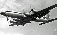 Airplane Picture - BOAC Britannia Model 312 landing at Manchester (Ringway) Airport in December 1959 after a transatlantic flight