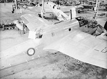 Airplane Picture - Beauforts being built at the DAP plant in Fisherman's Bend, Melbourne. The ASV radar aerial array on the rear fuselage and a small blue/white Pacific Theatre roundel indicates this is a late Beaufort Mk VIII.