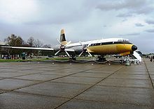 Airplane Picture - Britannia Model 312 formerly flying for Monarch Airlines now on display at Duxford Aerodrome