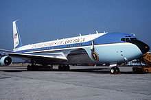 Airplane Picture - VC-137C SAM 27000 (Air Force One) parked on the tarmac at the Venice Marco Polo Airport, Italy in 1987