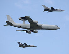 Airplane Picture - RAF Boeing E-3D Sentry AEW1 at Kemble Air Day 2008, England. The E-3 is accompanied by two Panavia Tornado F3.