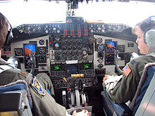 Airplane Picture - Flight deck of KC-135R; instrument panel has been modified under the Pacer-CRAG program