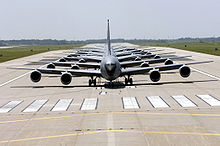 Airplane Picture - Six KC-135 Stratotankers demonstrate the elephant walk formation.