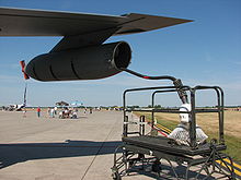 Airplane Picture - Multi-Point Refueling System paradrogue and hose. The hose is 74 feet long when fully trailed.