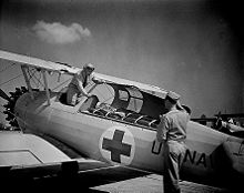 Airplane Picture - US Navy N2S ambulance at NAS Corpus Christi, 1942.