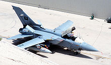 Airplane Picture - A Tornado F3 aircraft of the Royal Saudi Air Force sits on the flight line during Operation Desert Shield