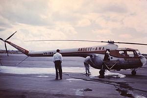 Warbird Picture - Bristol 171 Sycamore in Ansett-ANA service in Australia around 1960. Note possible spraying arm attachments.