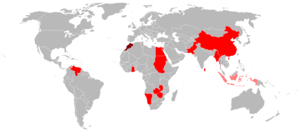 Airplane Picture - Operators of the JL-8 and K-8.
Red = Current, Dark red = Former, Pink = Potential
(Map last updated February 2008)