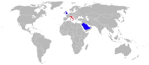 Airplane Picture - Panavia Tornado ADV Operators 2010 (former operators in red)