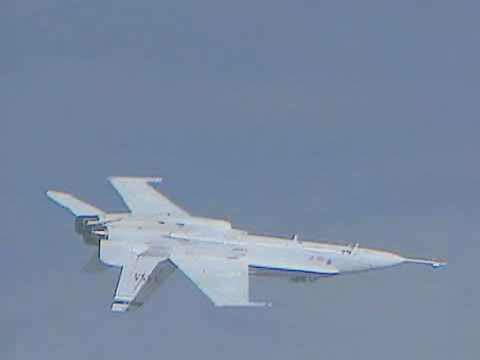 Airplane Picture - F/A-18A (now X-53) Active Aeroelastic Wing (AAW) flight test, March 2005