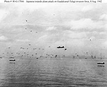 Airplane Picture - IJN aviators pressed home a torpedo attack against American ships off Guadalcanal on 8 August 1942, suffering heavy losses.