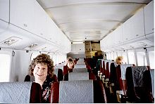 Airplane Picture - Cabin interior of Manx Airlines Short 360 showing 'box' structure and two-and-one seating layout