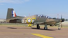 Airplane Picture - Royal Air Force Tucano in 2010 painted for the 70th Anniversary of the Battle of Britain to represent a Spitfire of No. 92 Squadron RAF as flown by Brian Kingcome in 1940