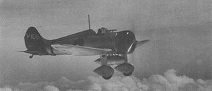 Airplane Picture - An A5M from the aircraft carrier Akagi in flight in 1938 or 1939.