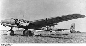 Warbird Picture - Messerschmitt Me 261 V2, BJ+CQ, in Lechfeld, 1945, following damage in an air raid
