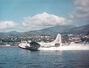 Warbird Picture - The Aquila Airways Solent 3, G-AKNU, Sydney taking-off from Funchal