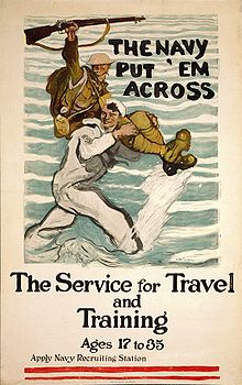 Airplane Picture - A recruitment poster from 1917, emphasizing the U.S. Navy's transport function