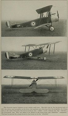 Airplane Picture - Three views of the single seat bomber version of the Sopwith 1 Strutter