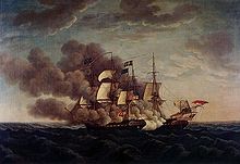 Airplane Picture - USS Constitution battles HMS Guerriere in the War of 1812.