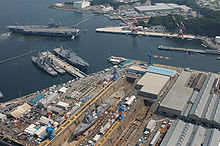 Airplane Picture - USS Kitty Hawk (CV-63) docks at the U.S. Navy base in Yokosuka, Japan.