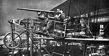 Airplane Picture - 1910 experimental two-seater biplane with mitrailleuse fired by the passenger