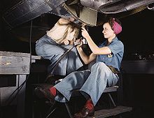 Airplane Picture - Women at work on bomber, Douglas Aircraft Company, Long Beach, California in October 1942.