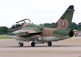 Airplane Picture - A-7 Corsair II aircraft made by Ling-Temco-Vought. This example, a former USAF aircraft, was photographed at a British airshow in 2005 and is still in use with the Greek Air Force.