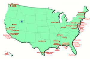 Airplane Picture - Map of Navy bases in the United States.