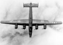 Airplane Picture - B-24 photographed from above, showing the Davis wing design.