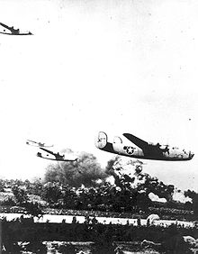 Airplane Picture - B-24s bomb the Ploieşti oil fields in August 1943