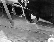 Airplane Picture - Albert Ball in the cockpit of his S.E.5