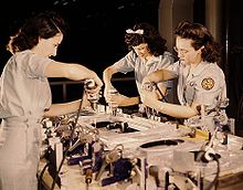 Airplane Picture - Assembling a wing section, Fort Worth, Texas, October 1942