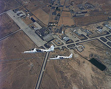 Airplane Picture - Two T-46 aircraft circling Edwards AFB