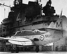 Airplane Picture - An Australian Gannet AS 1 on the USS Philippine Sea in 1958.