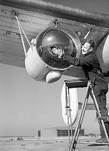 Airplane Picture - Anti-Submarine Weapons: Leigh light used for spotting U-boats on the surface at night, fitted to a Liberator aircraft of Royal Air Force Coastal Command. 26 February 1944.