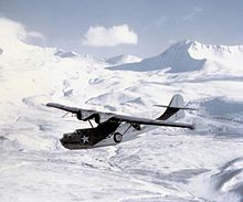 Airplane Picture - A PBY-5A of VP-61 over the Aleutian Islands in 1943.