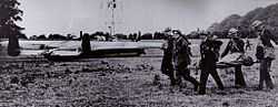 Airplane Picture - Rudolf Heitsch's Dornier in Castle Farm Shoreham. The flame throwing device is just visible on the aft fuselage.