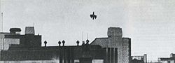 Airplane Picture - Zehbe's Dornier falling on Victoria Station. 15 September 1940.