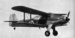 Airplane Picture - Albacore in flight. The markings place it around 1940.