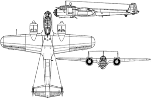 Airplane Picture - Dornier Do 17Z 3-view drawing
