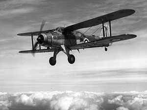 Warbird Picture - L7075, the second prototype of the Fairey Albacore in flight. The markings place it around 1940.