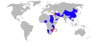 Airplane Picture - Chengdu J-7 Operators 2010 (former operators in red)