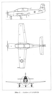 Aircraft Picture - Three view of Utva Lasta.