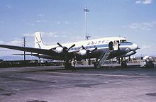 Aircraft Picture - UAL DC-6 at Stapleton Airport, Denver, in September 1966