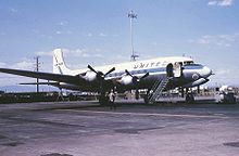 Aircraft Picture - UAL DC-6 at Stapleton Airport, Denver, in September 1966