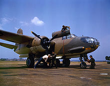 Aircraft Picture - A-20C being serviced at Langley Field, Virginia, 1942.