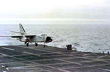 Aircraft Picture - An A3D-2 of Heavy Attack Squadron SIX (VAH-6) lands on the USS Ranger in 1958