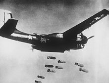 Aircraft Picture - A B-26C Invader on a bombing run over Korea.